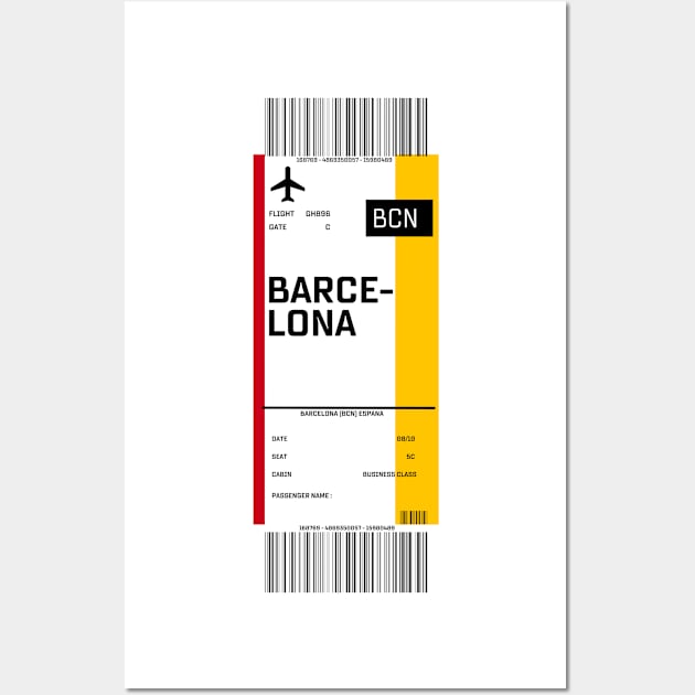 Boarding pass for Barcelona Wall Art by ghjura